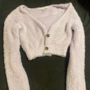 Light purple crop cardigan